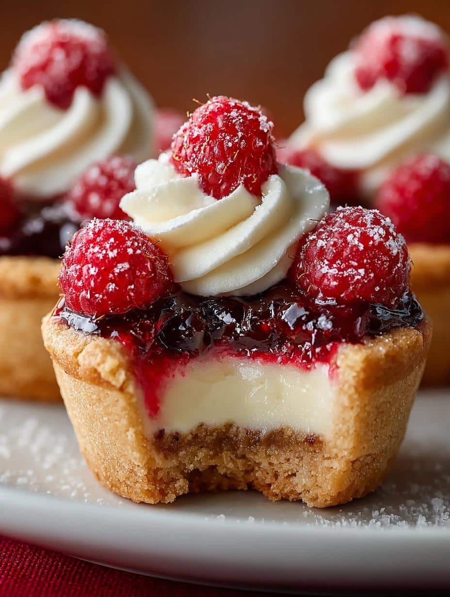 Raspberry Cheesecake Cookie Cups