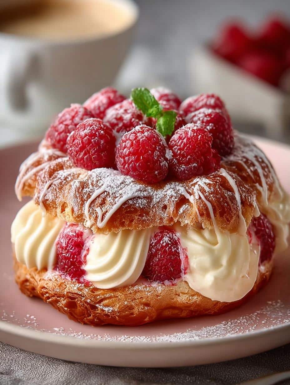 Raspberry Cream Choux Ring