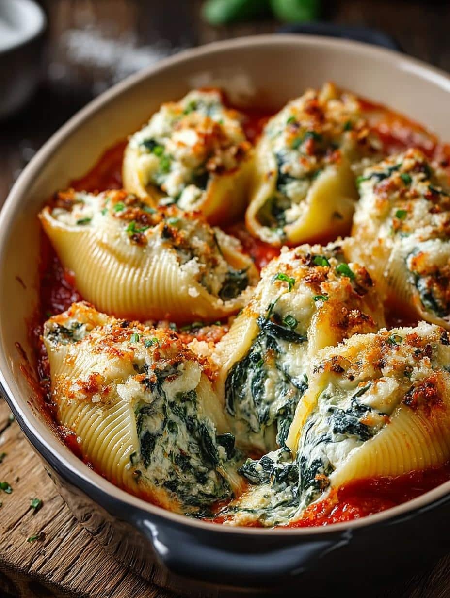 Spinach Ricotta Stuffed Shells