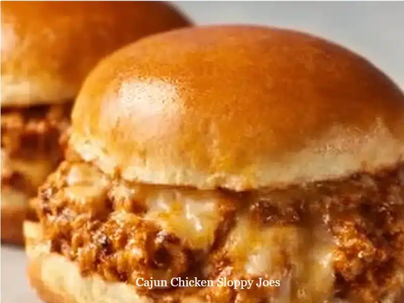 Cajun Chicken Sloppy Joes 1 Delicious Cajun Chicken Sloppy Joes served on a plate with toppings