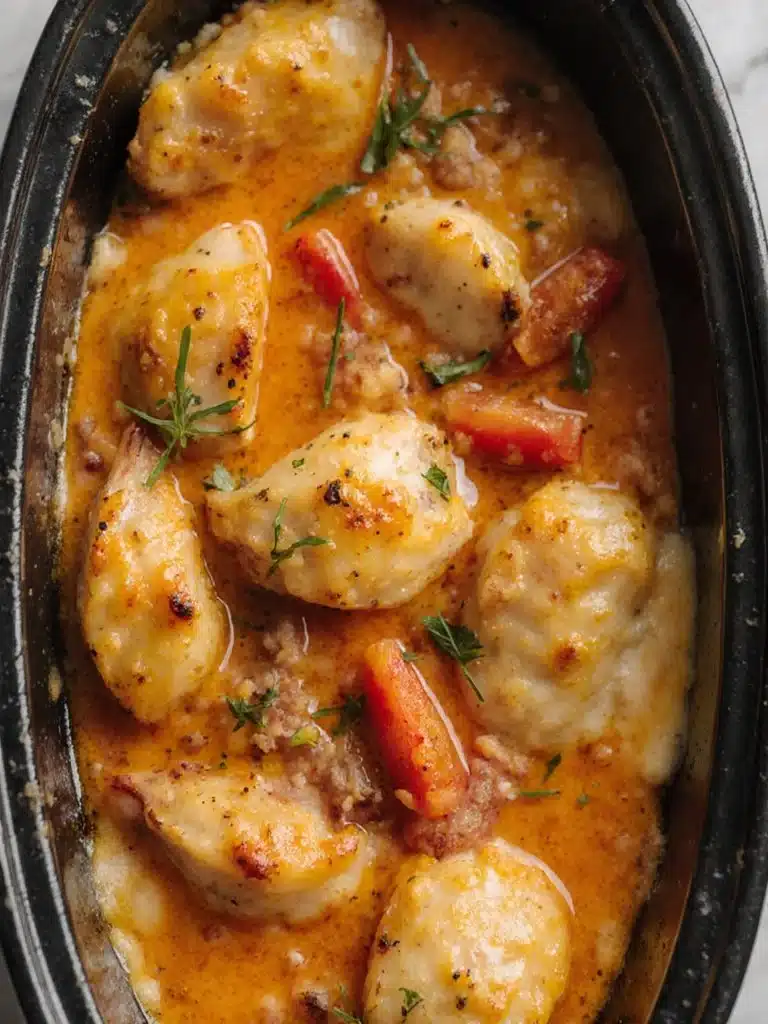 Delicious crockpot ravioli lasagna served in a warm bowl