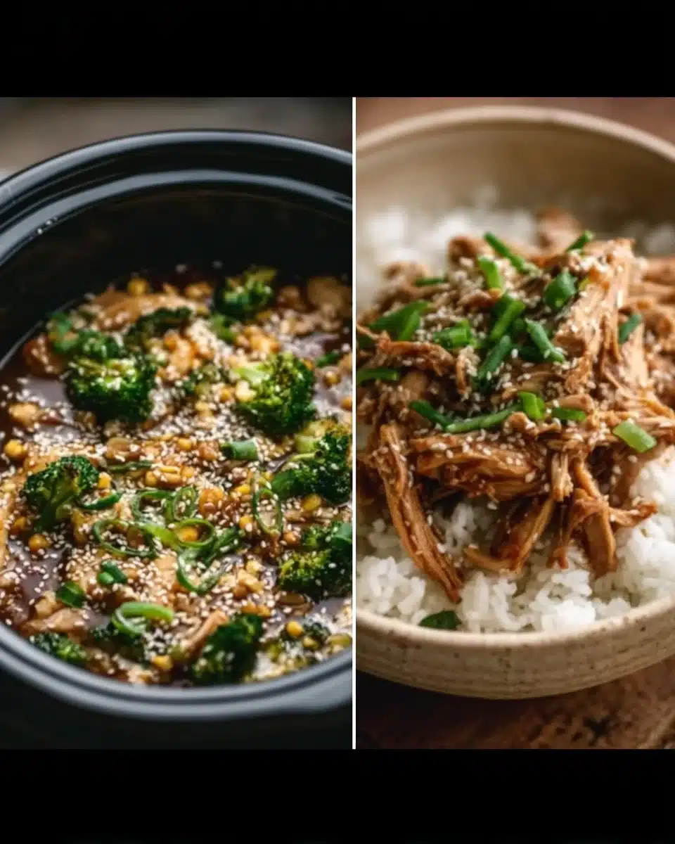 Crockpot Teriyaki Chicken 1 Delicious Crockpot Teriyaki Chicken served with rice and vegetables