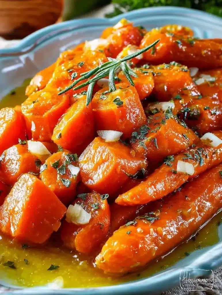 Fresh carrots glazed with carrot juice and cider for a delicious healthy side dish