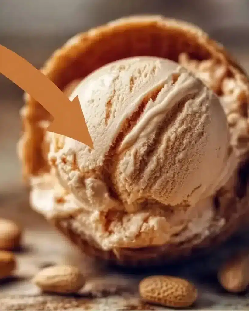 No-Churn Peanut Butter High Protein Ice Cream in a bowl
