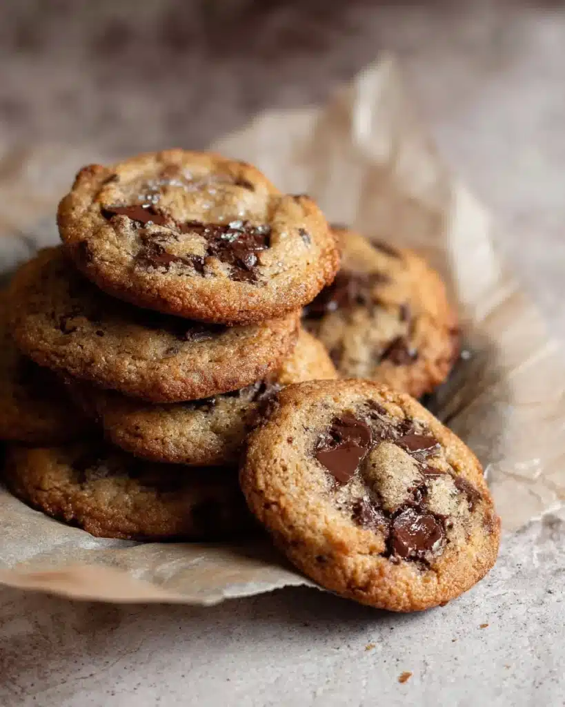 Soft and chewy banana chocolate chip cookies on a plate