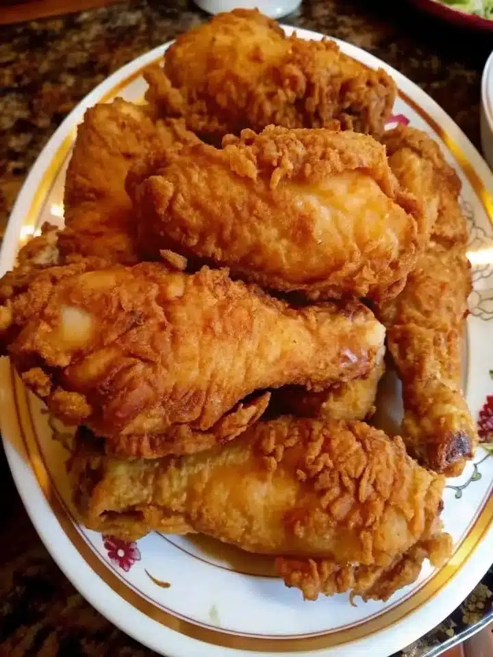 Crispy Southern fried chicken with golden batter