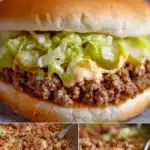 Delicious Big Mac Sloppy Joes served on a plate with toppings