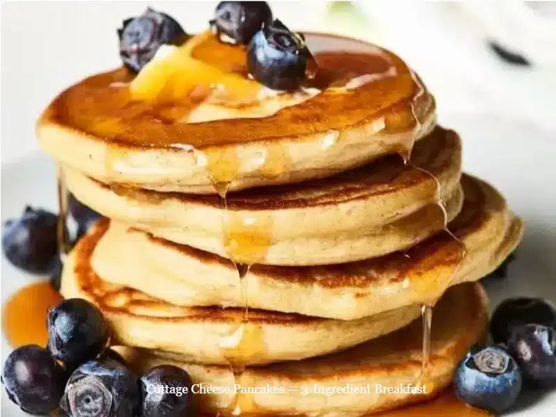 Delicious 3-ingredient cottage cheese pancakes served on a plate