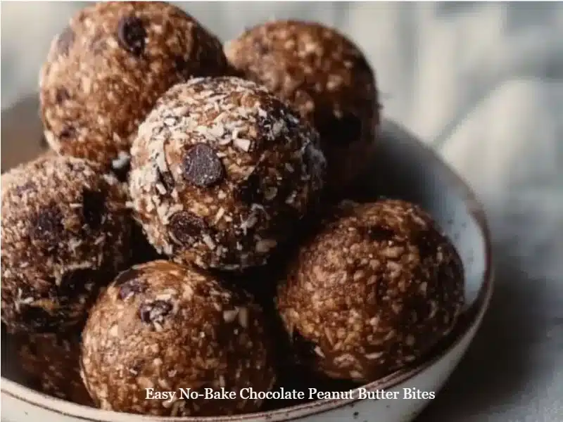 Easy no-bake chocolate peanut butter bites recipe