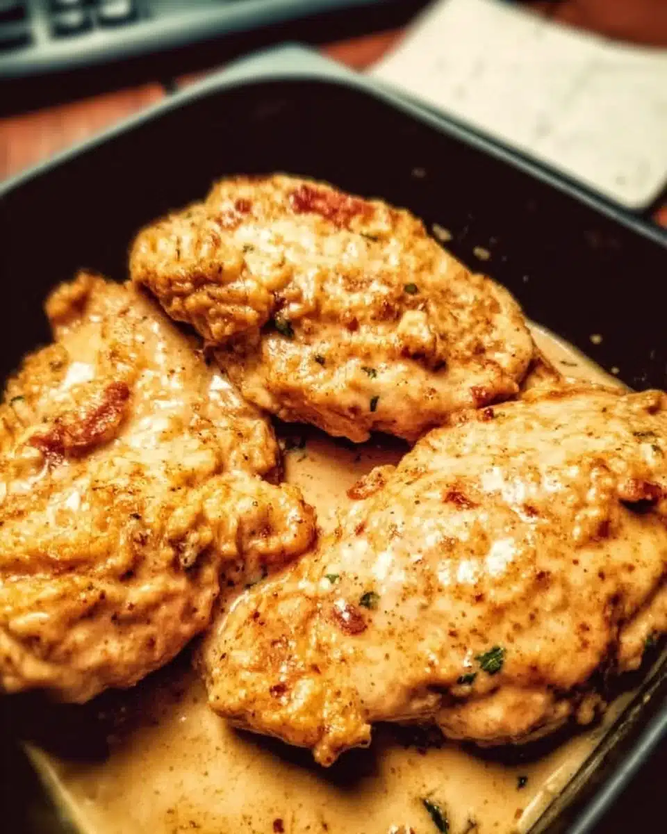 Delicious Marry Me Chicken served with creamy sauce and herbs