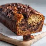 Sourdough Banana Chocolate Chip Bread with chocolate chips and banana slices