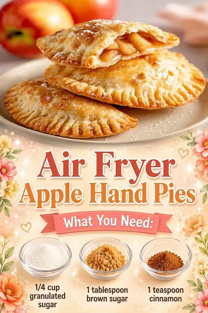 Delicious air fryer apple hand pies with golden crust and apple filling