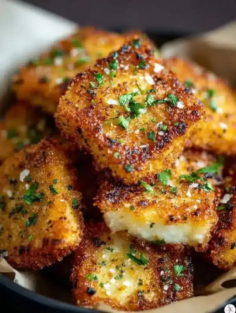 Air fryer toasted ravioli, crispy appetizer ready in 20 minutes