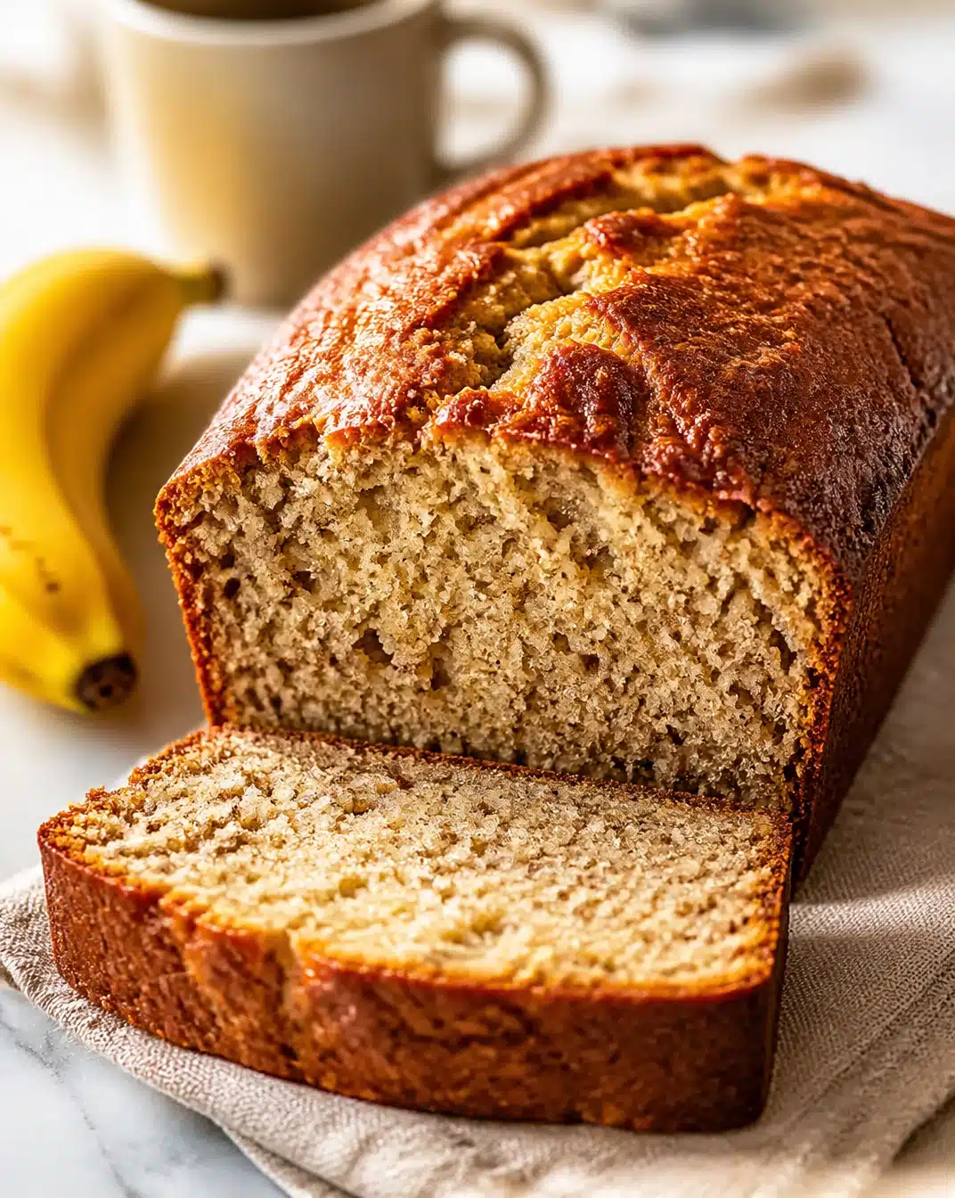 Delicious banana bread made from sourdough starter scraps
