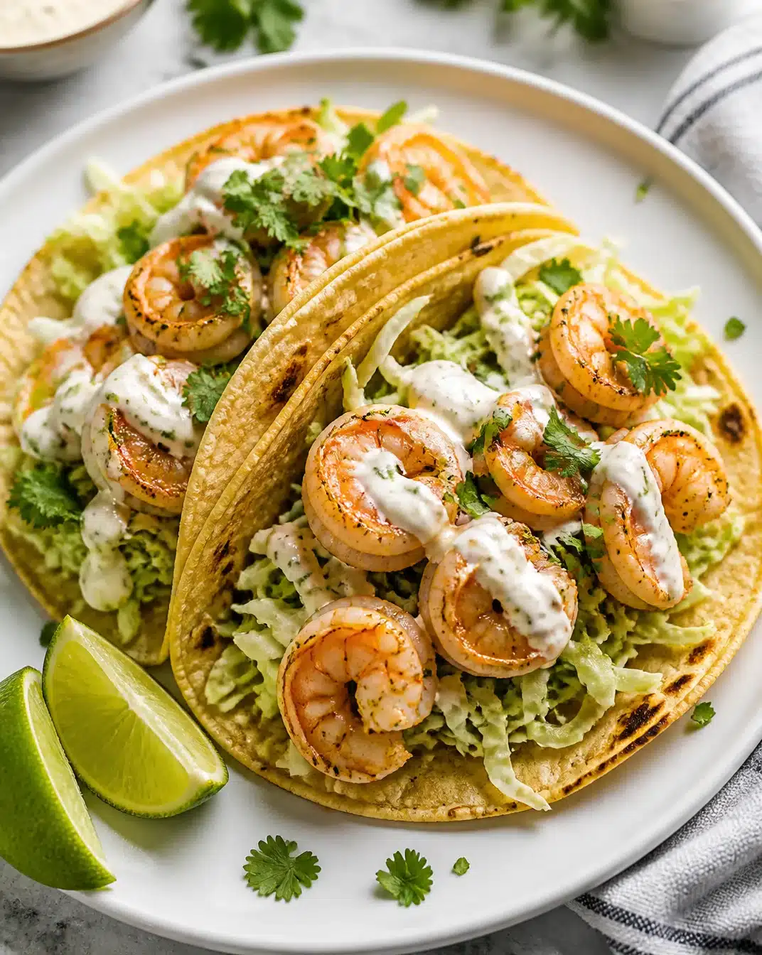Easy Shrimp Tacos 1 Delicious easy shrimp tacos served with fresh ingredients
