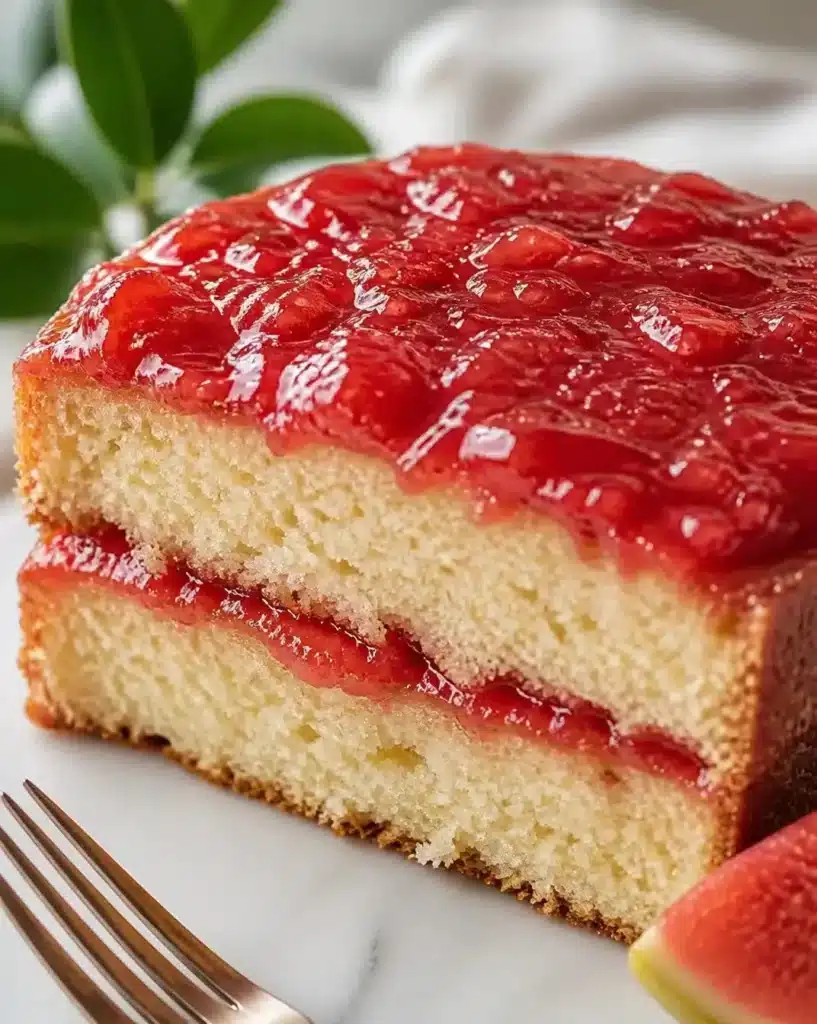 Delicious Guava Cake from Hawaii with tropical fruit flavor.