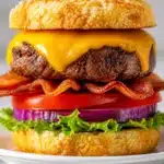 Deliciously juicy hamburgers grilled to perfection on the stovetop.