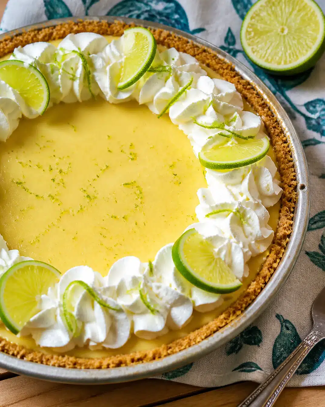 Key Lime Pie 1 Slice of Key Lime Pie with a graham cracker crust and lime garnish