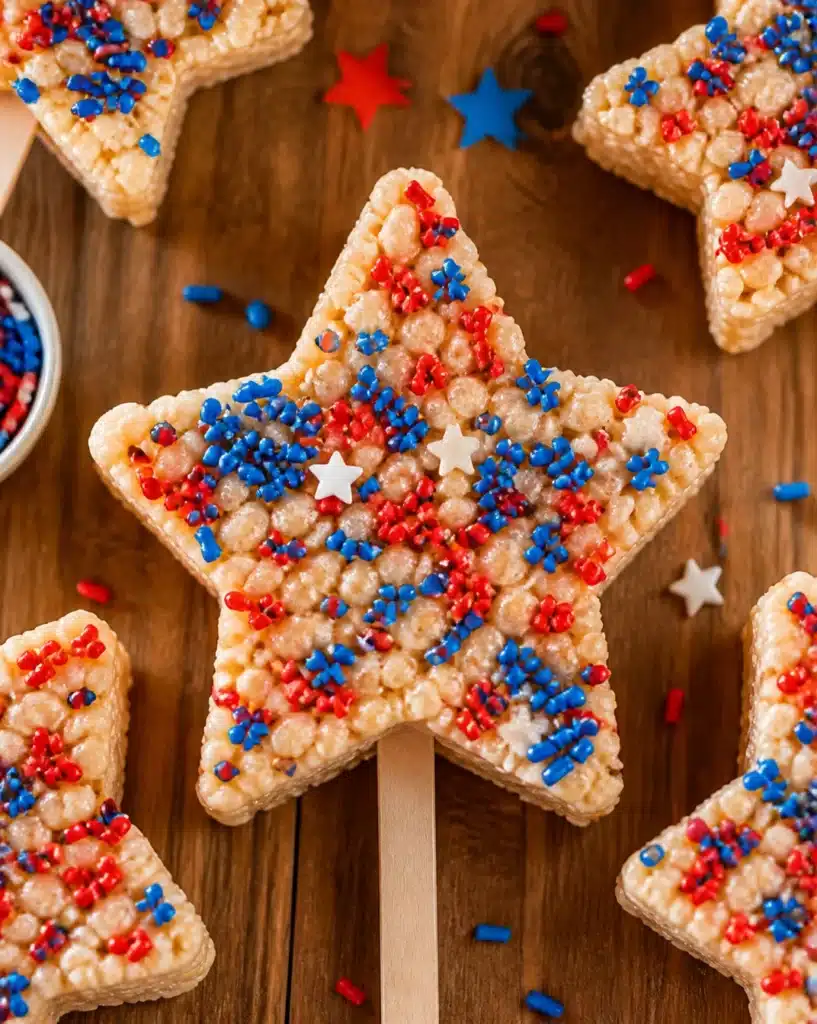 Delicious Stars and Stripes Cereal Treats for patriotic celebrations