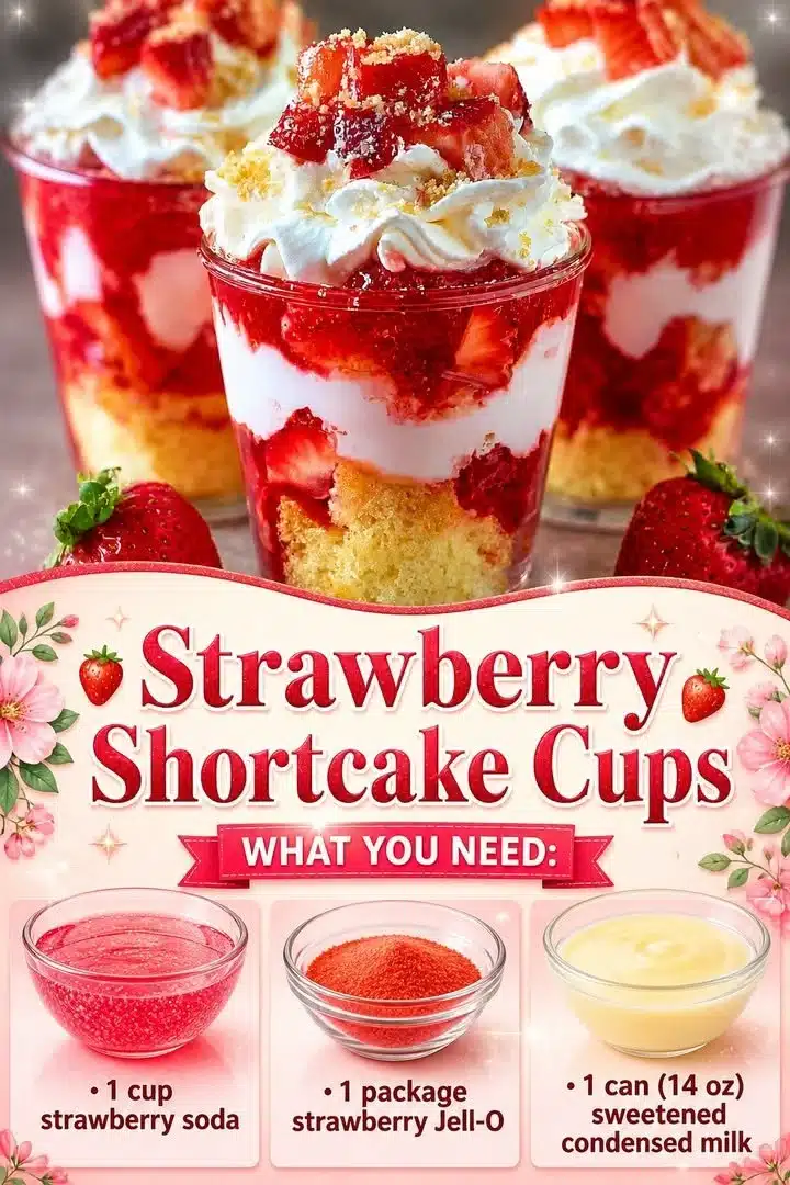 Strawberry Shortcake Cups 1 Delicious strawberry shortcake cups with fresh strawberries and whipped cream