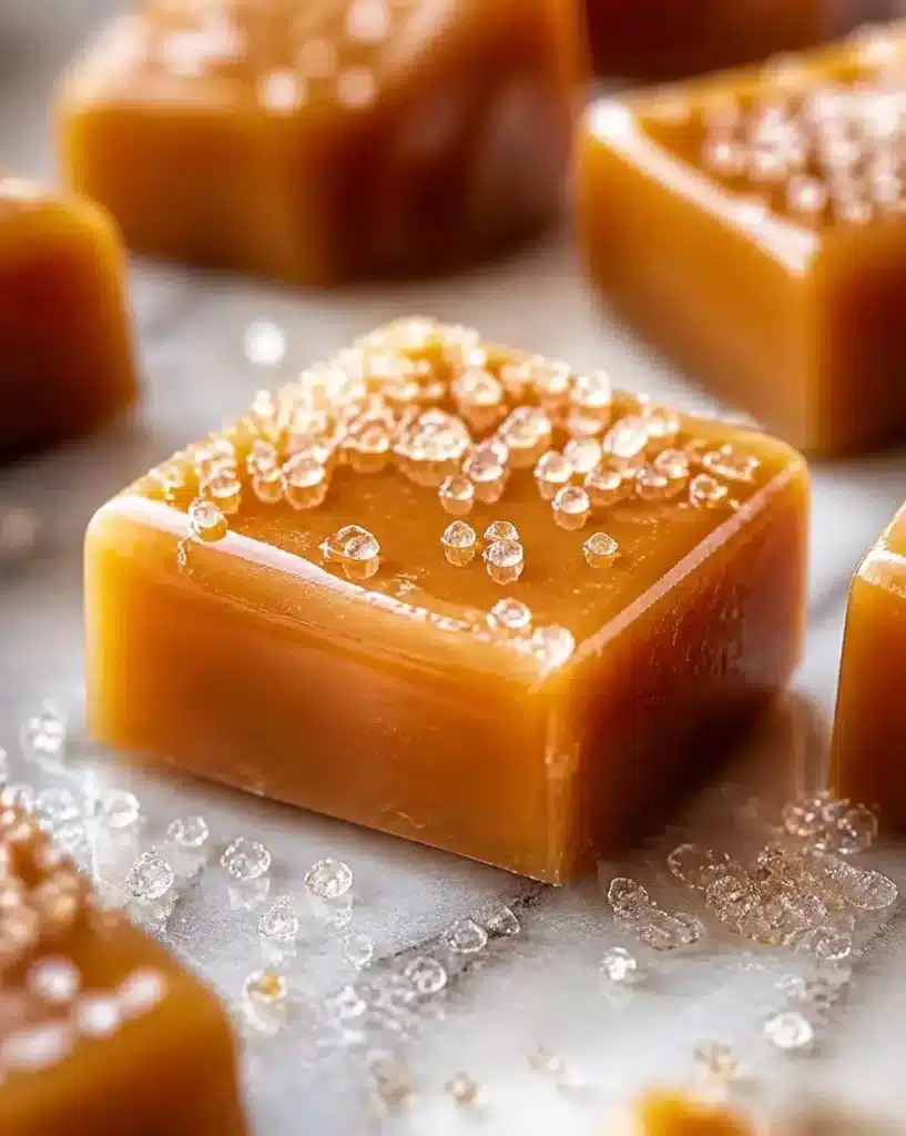 Delicious vanilla cream caramels beautifully arranged in a gift box