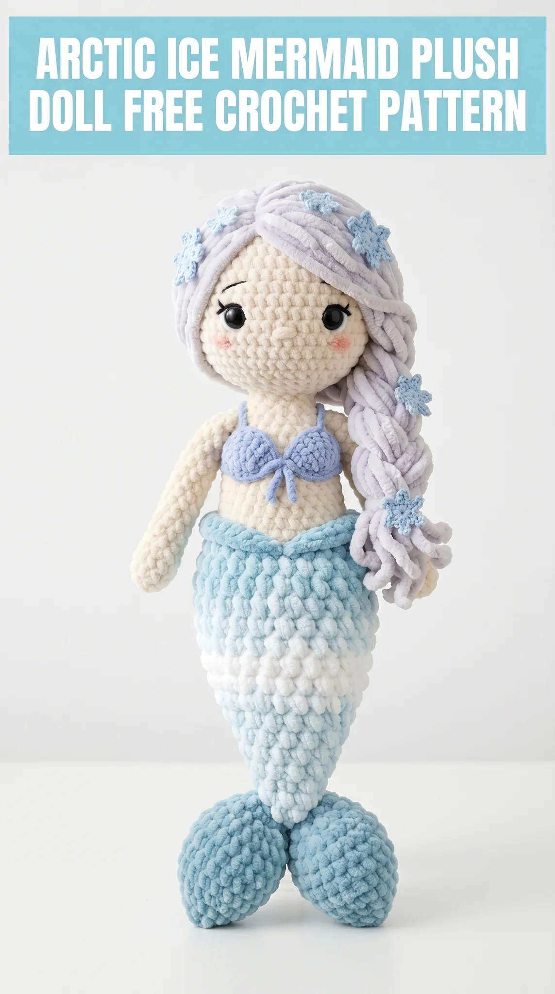 Arctic Ice Mermaid Plush Doll Free Crochet Pattern