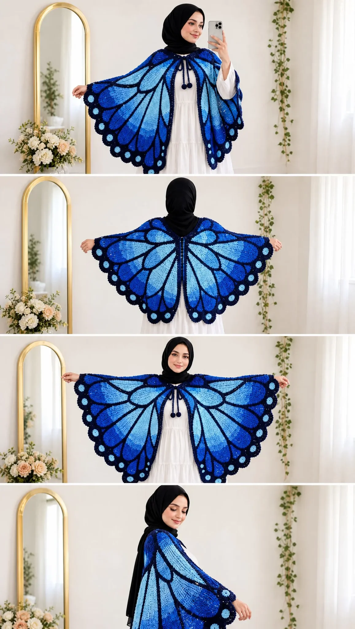 Blue Morpho Butterfly Cape Crochet Pattern