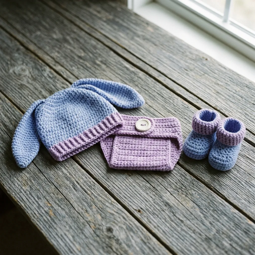 Blueberry Bunny Baby Set Free Crochet Pattern