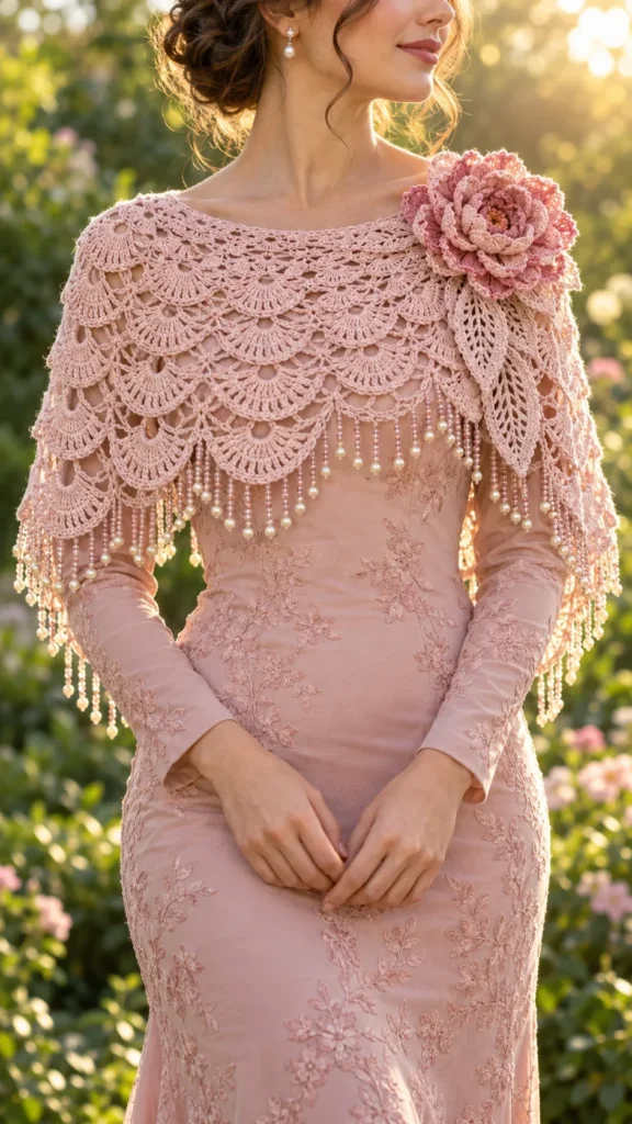 Blush Peony Lace Shawl Crochet Pattern