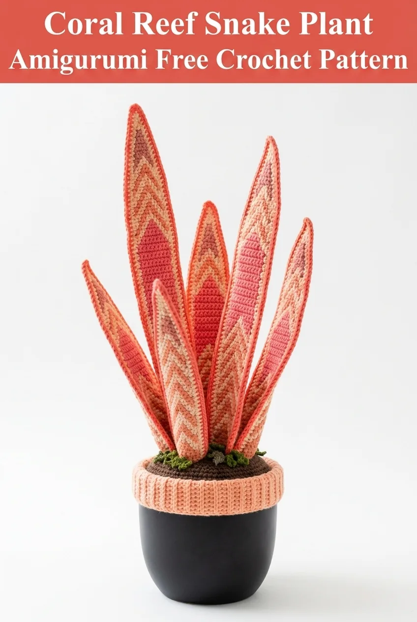 Coral Reef Snake Plant Amigurumi Free Crochet Pattern