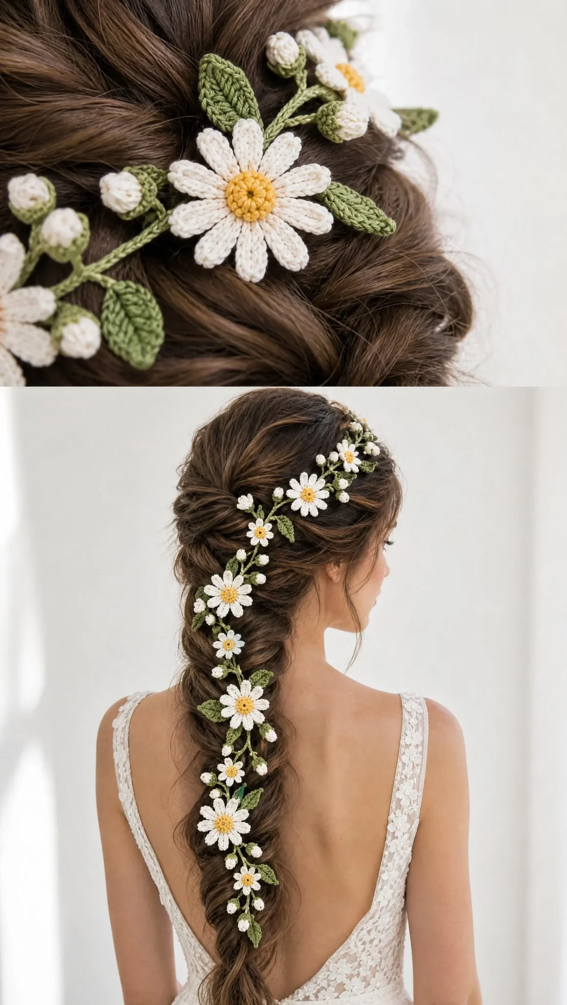 Daisy Meadow Hair Vine Crochet Pattern