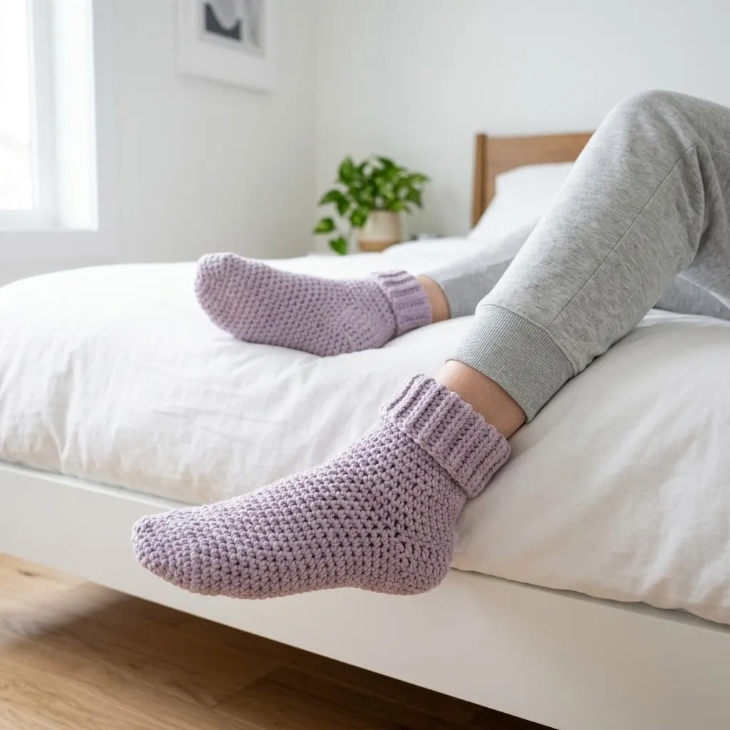 Lavender Dream Ankle Socks Free Crochet Pattern