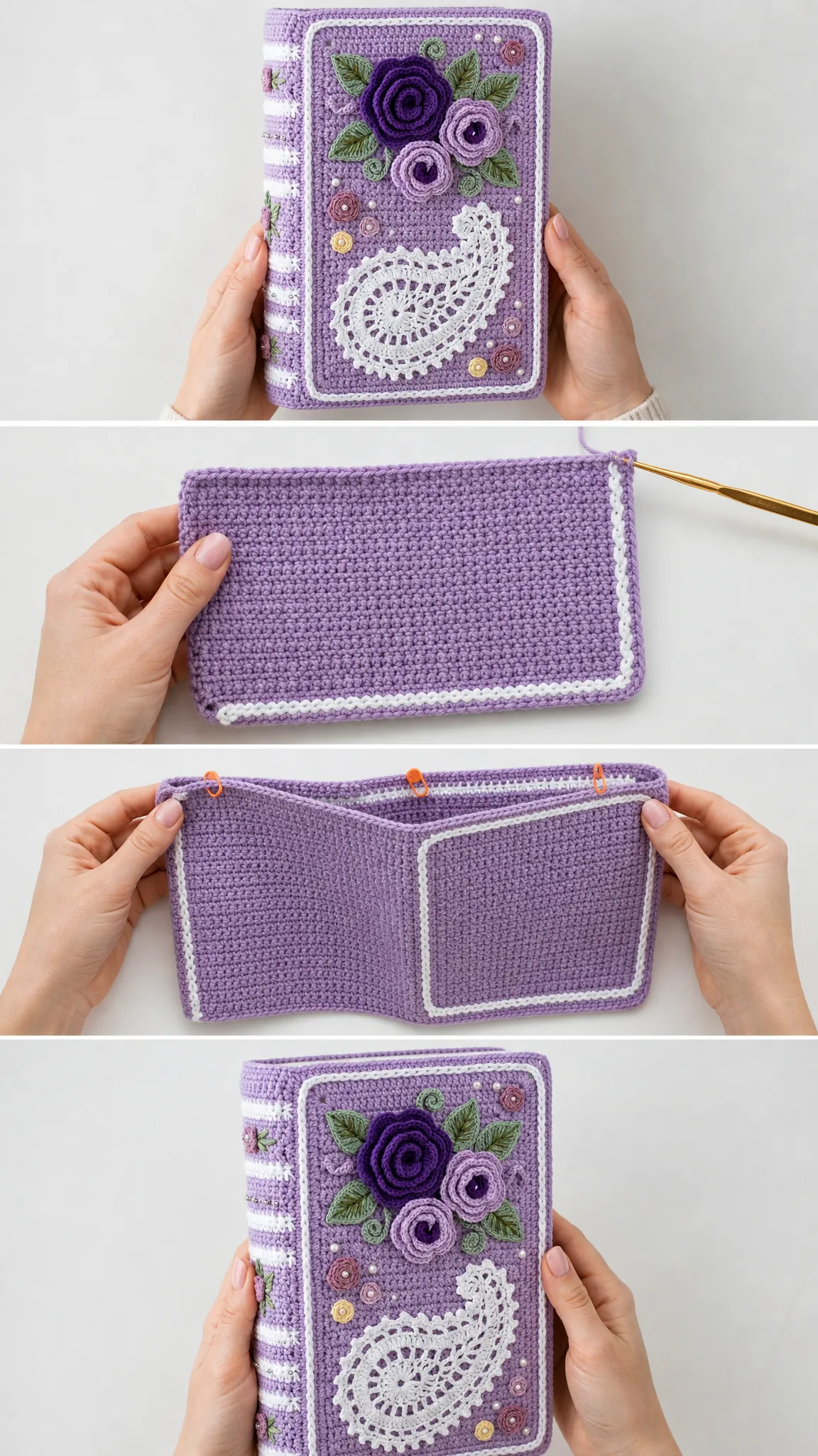 Lavender Dreams Book Sleeve Free Crochet Pattern