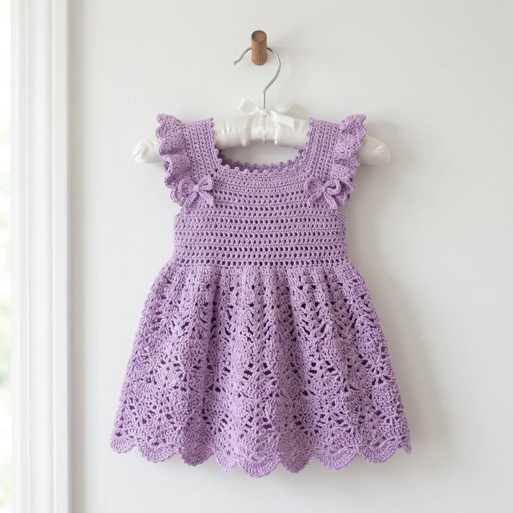 Lavender Lace Baby Dress Free Crochet Pattern