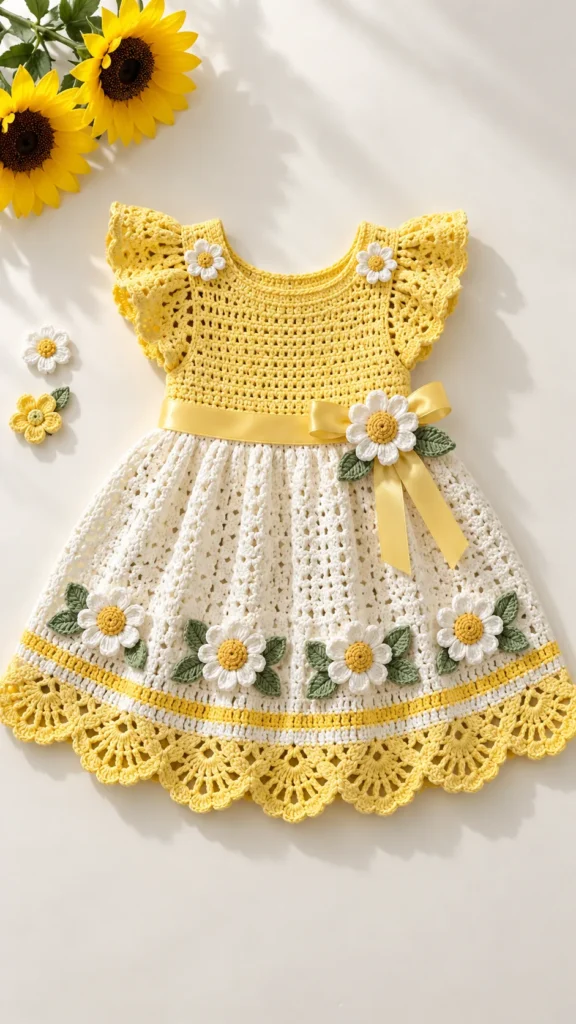 Lemon Daisy Garden Dress Crochet Pattern