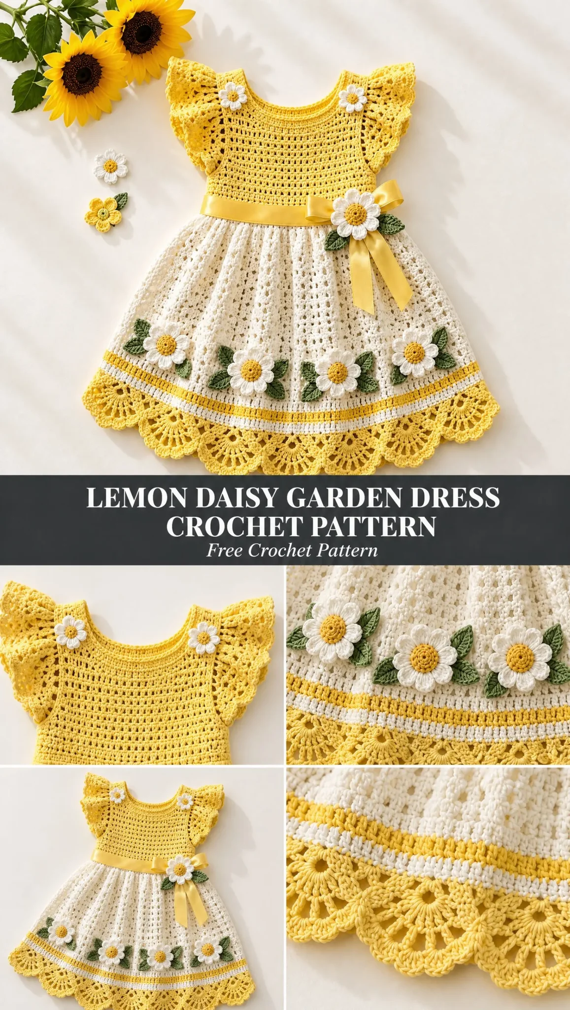 Lemon Daisy Garden Dress Crochet Pattern