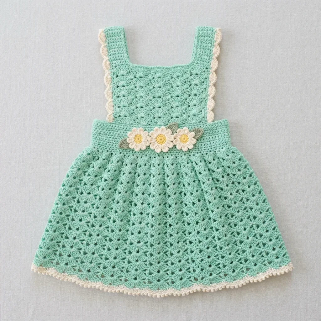 Mint Garden Party Baby Dress Free Crochet Pattern