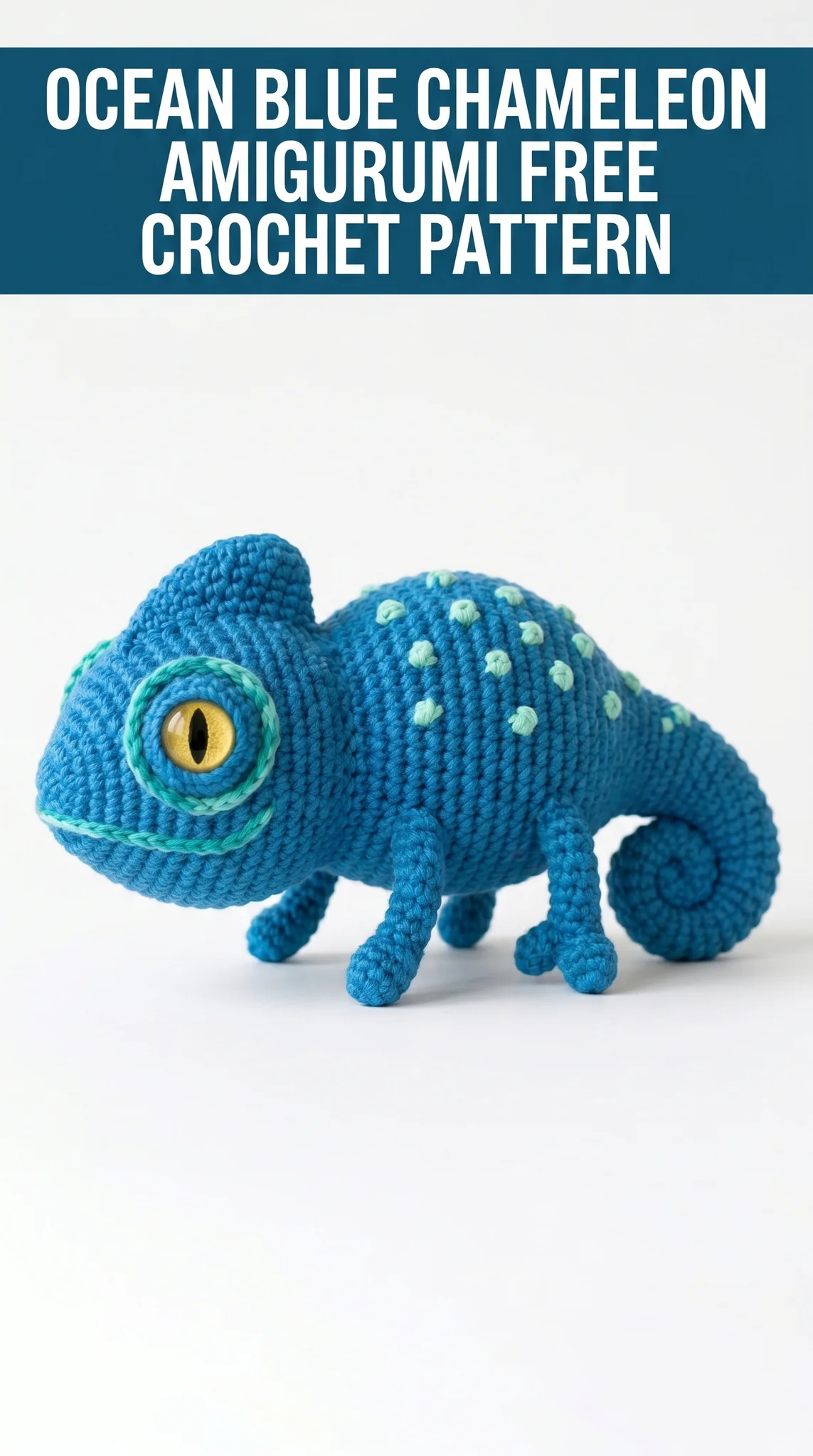 Ocean Blue Chameleon Amigurumi Free Crochet Pattern