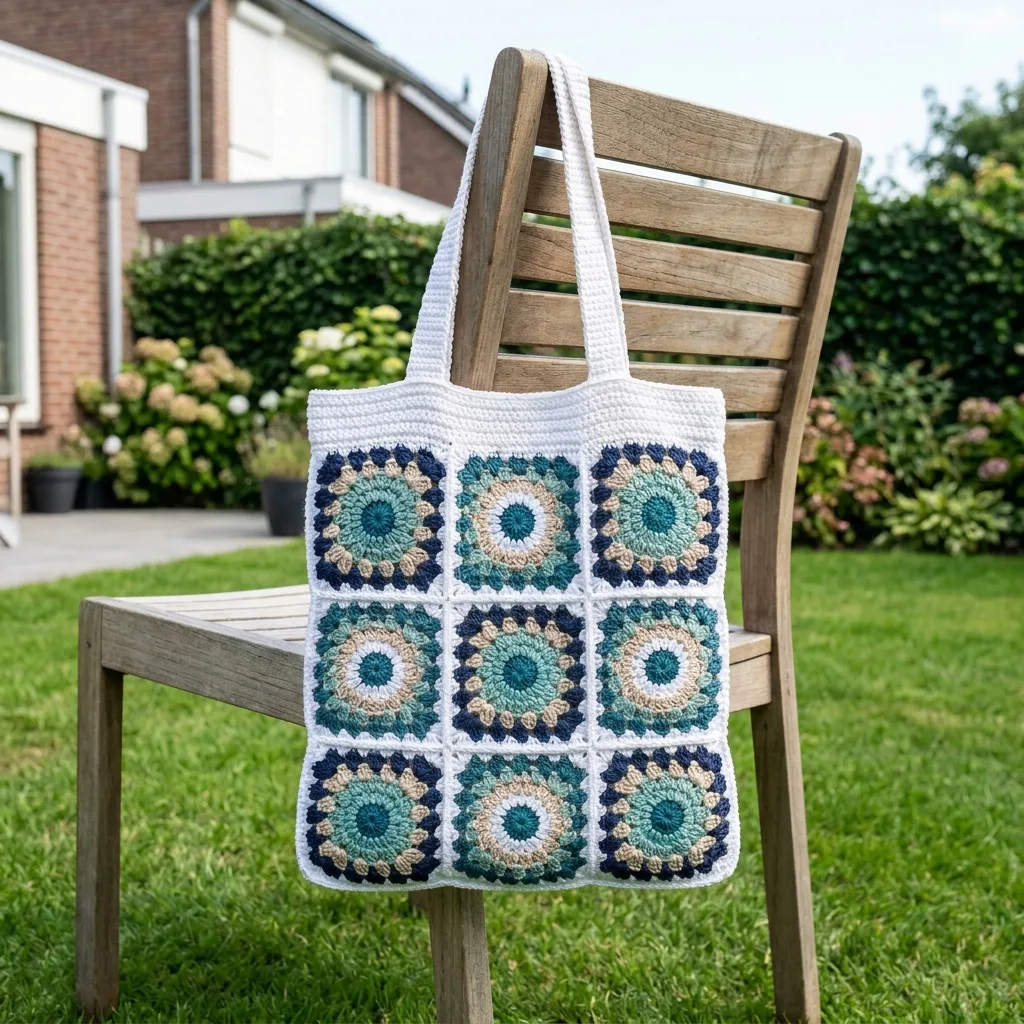 Ocean Breeze Granny Square Tote Free Crochet Pattern