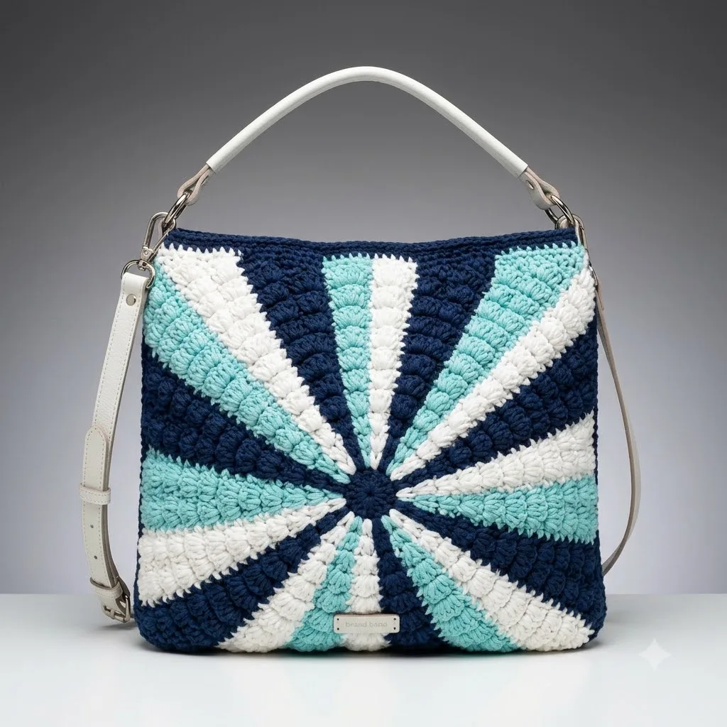 Ocean Wave Sunburst Hobo Bag Free Crochet Pattern