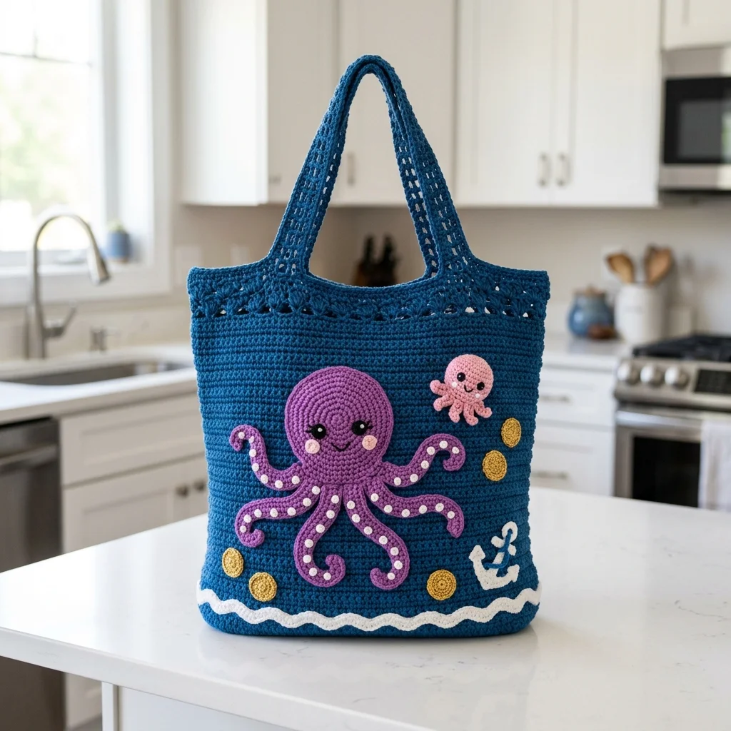 Octopus Depths Crochet Carryall Free Pattern
