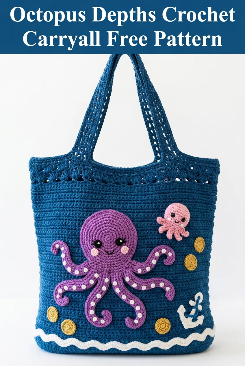Octopus Depths Crochet Carryall Free Pattern