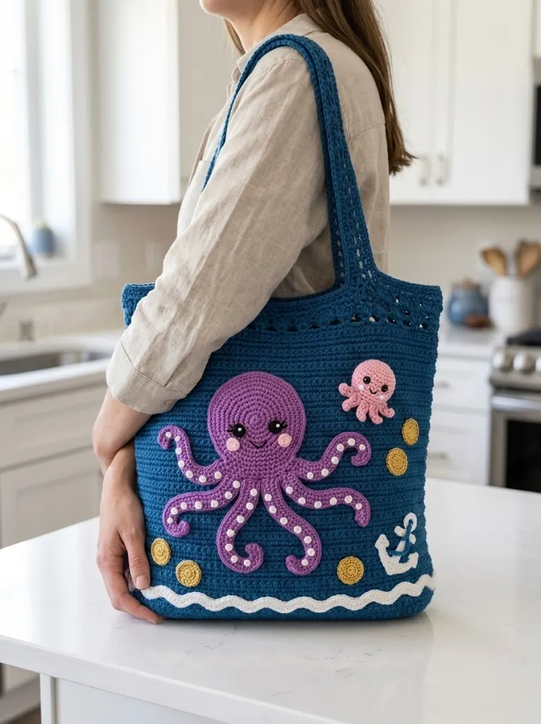 Octopus Depths Crochet Carryall Free Pattern
