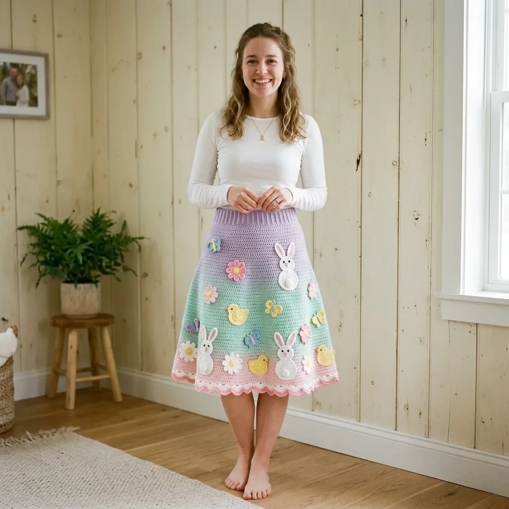 Pastel Bunny Spring Skirt Free Crochet Pattern