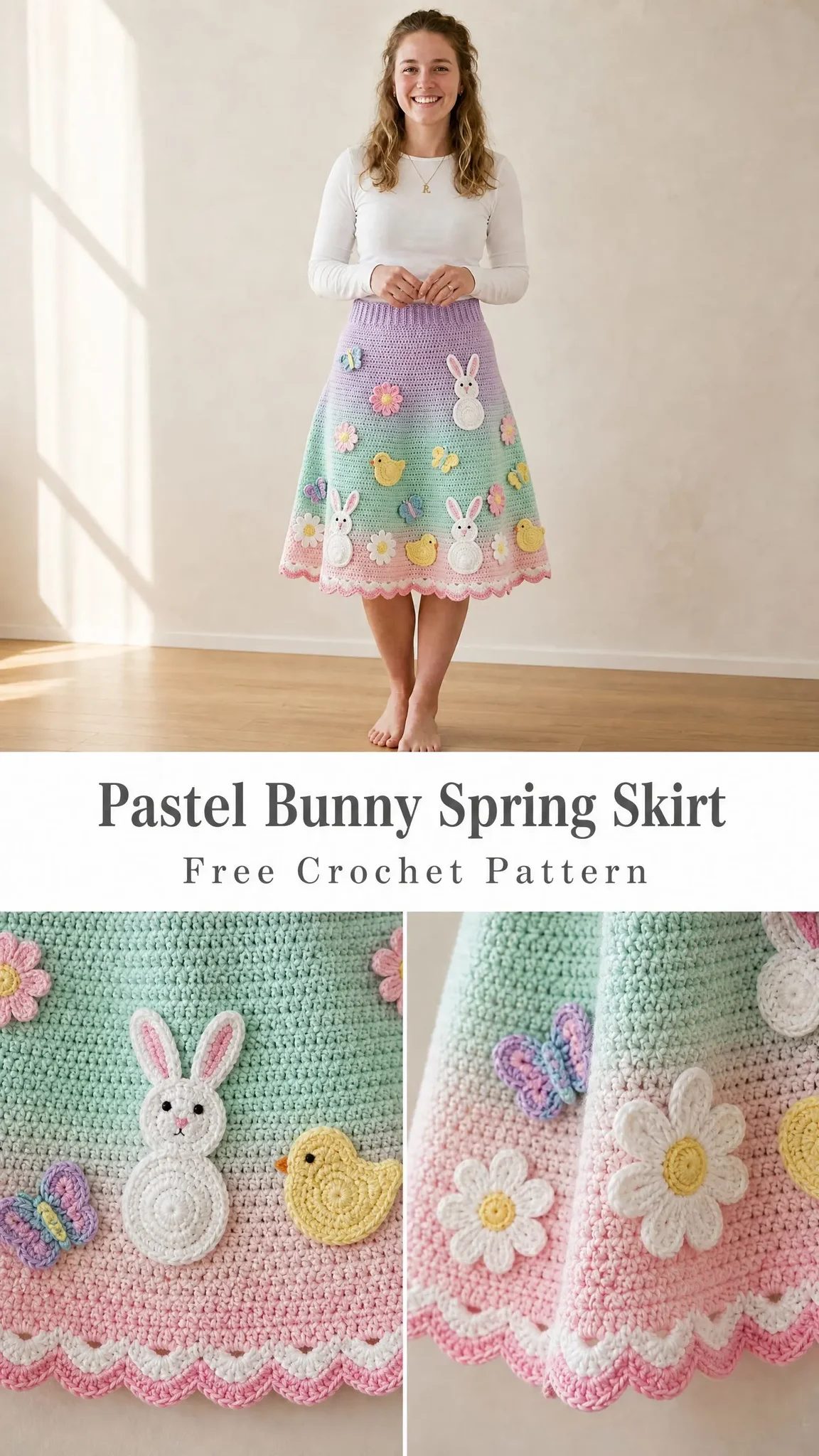 Pastel Bunny Spring Skirt Free Crochet Pattern
