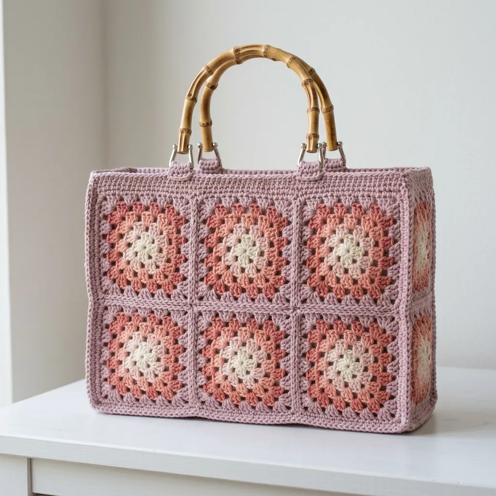 Pink Ombre Granny Square Purse Free Crochet Pattern