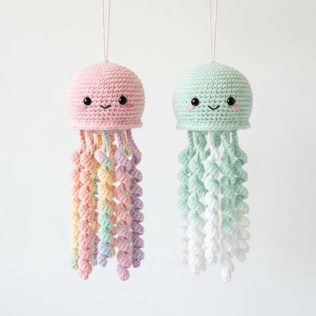 Rainbow Pastel Jellyfish Free Crochet Pattern