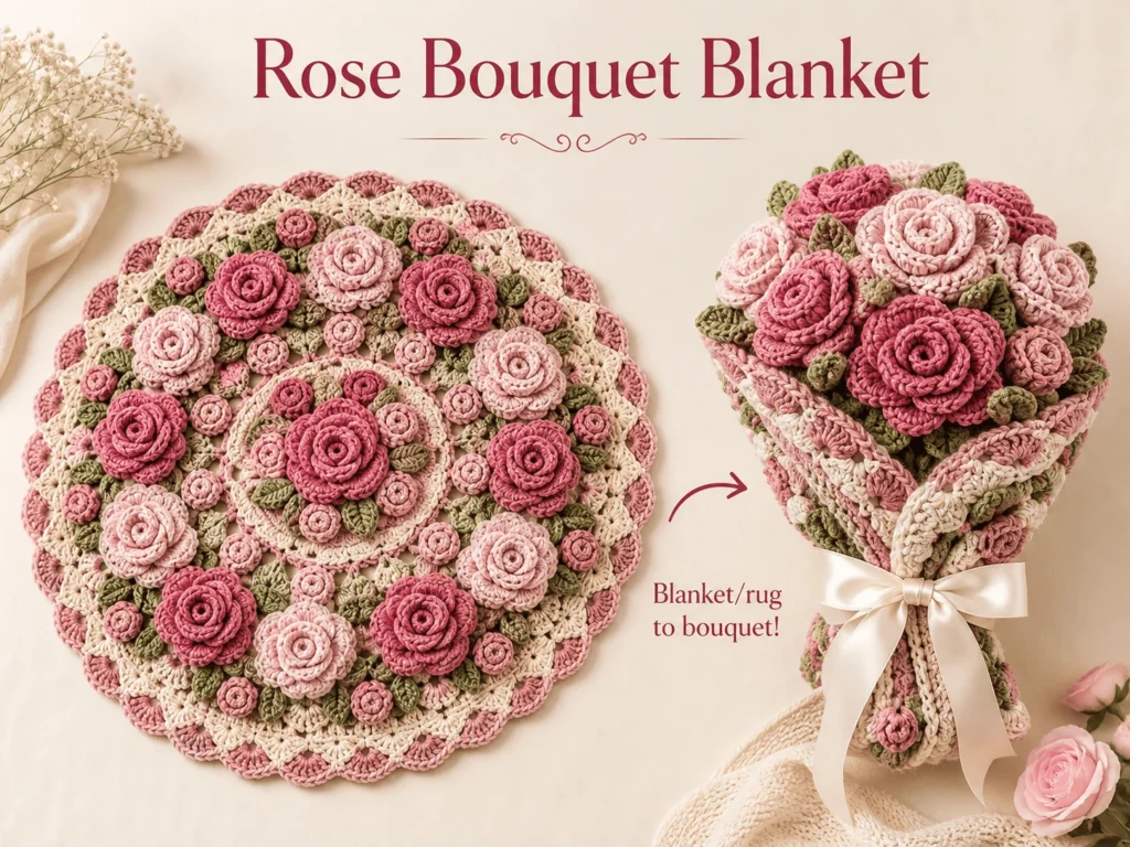 rose bouquet blanket