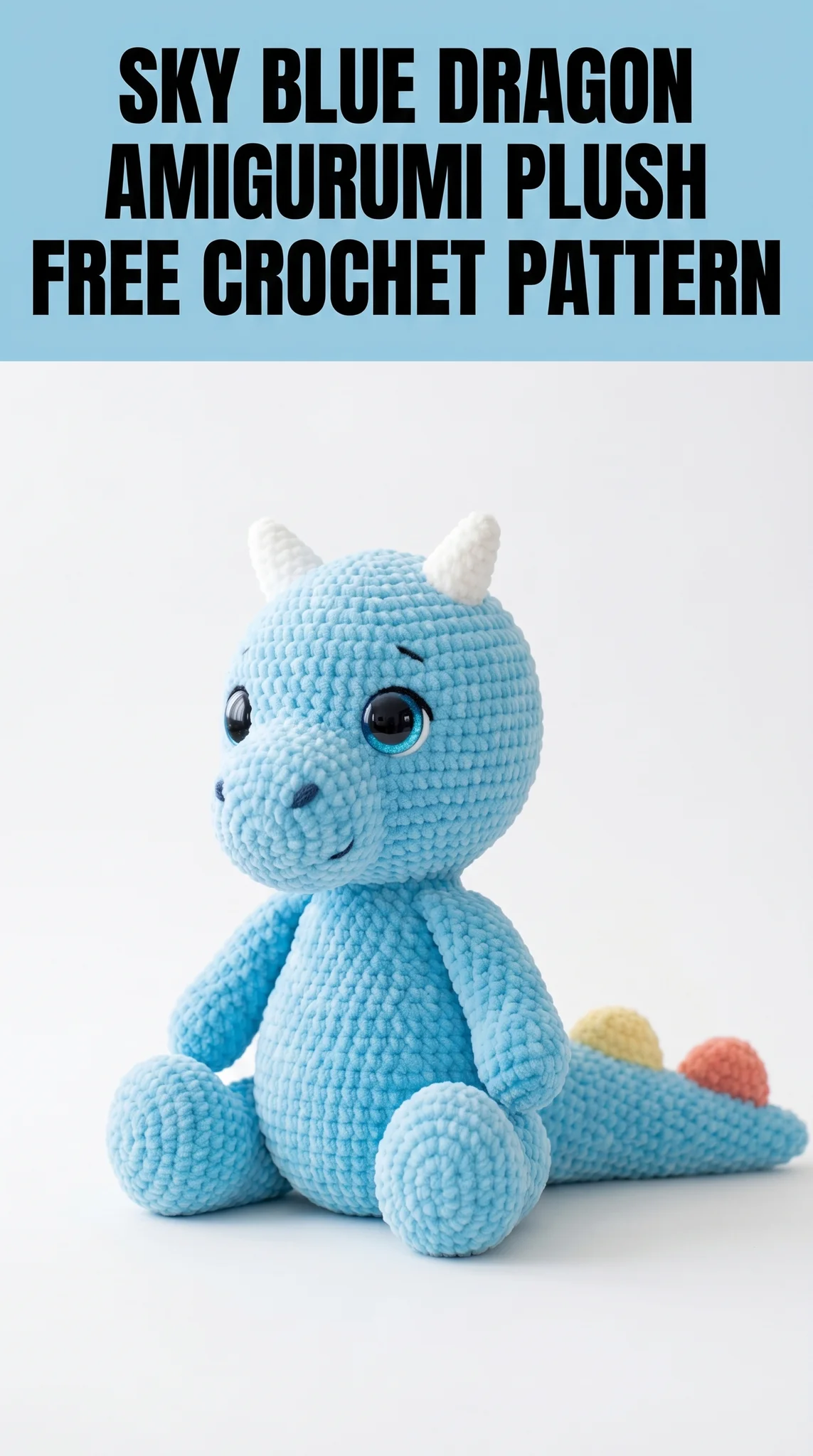 Sky Blue Dragon Amigurumi Plush Free Crochet Pattern