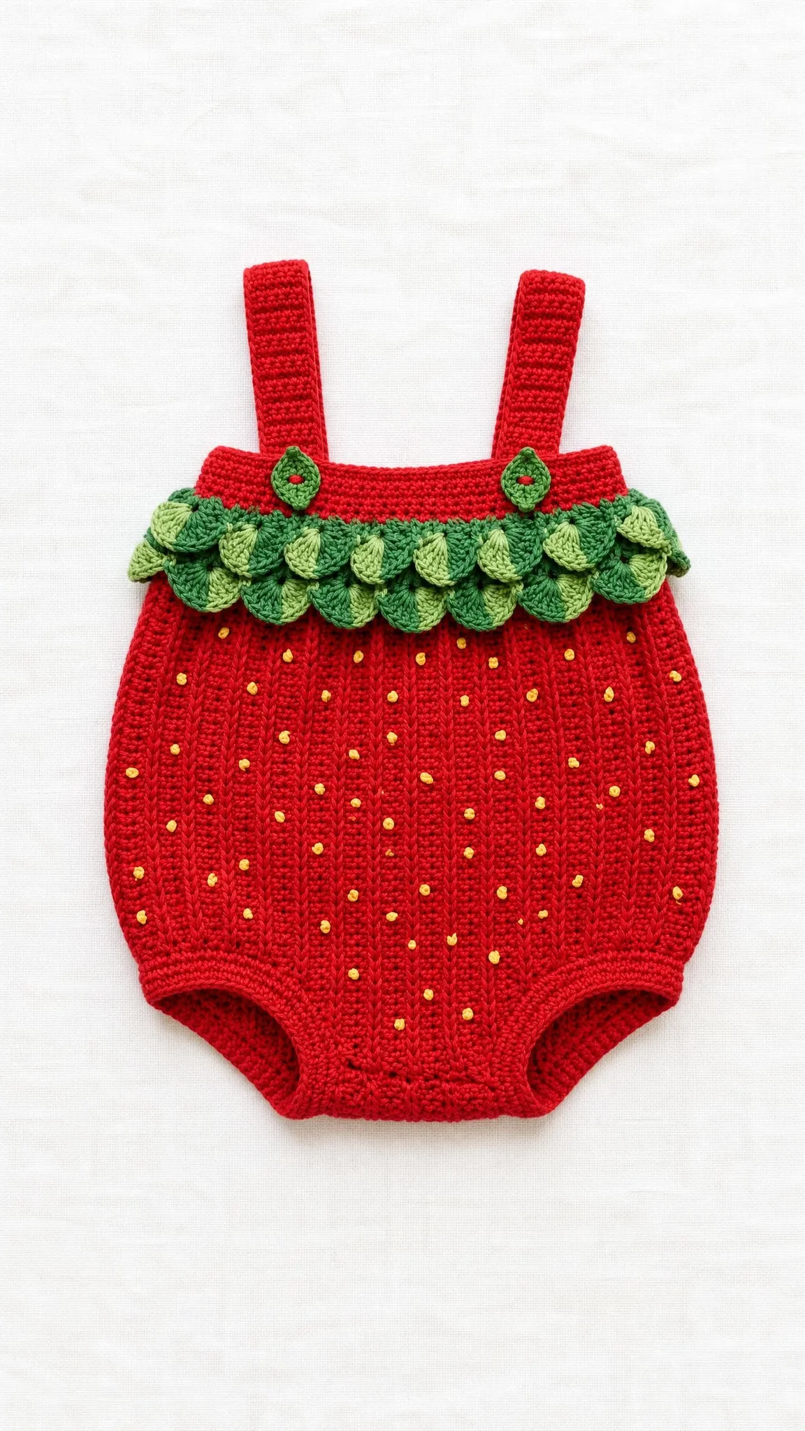 Strawberry Baby Romper Free Crochet Pattern